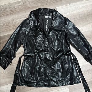 Chico Black faux Snakeskin Women's Jacket. Size 3 (xl)